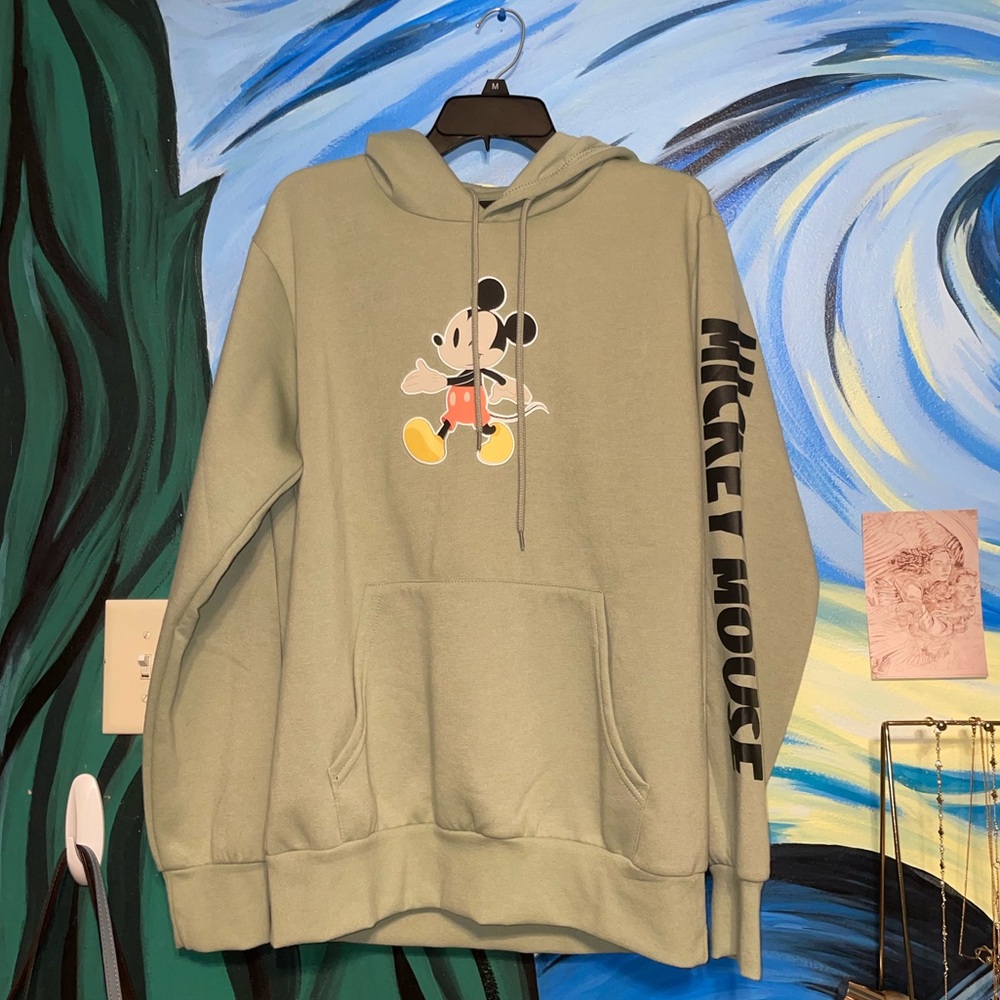 Green Mickey Mouse Hoodie Sweatshirt